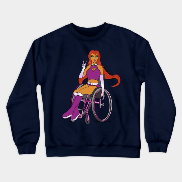 Starfire on Wheels Crewneck Sweatshirt by RollingMort91